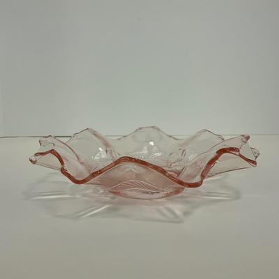 -320- GLASSWARE | Pink Depression Glass Bowl
