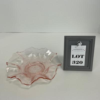 -320- GLASSWARE | Pink Depression Glass Bowl