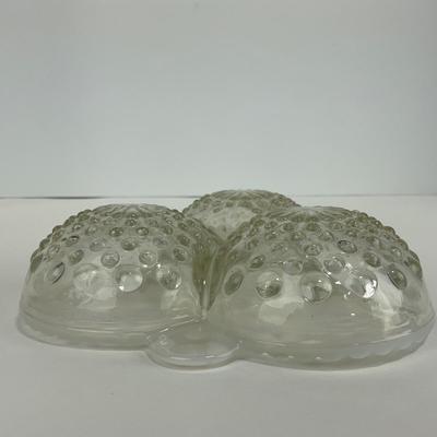 -322- GLASSWARE | Anchor Hocking Opalescent Divided Three Dish