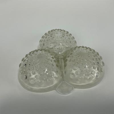 -322- GLASSWARE | Anchor Hocking Opalescent Divided Three Dish