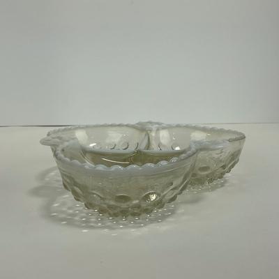 -322- GLASSWARE | Anchor Hocking Opalescent Divided Three Dish