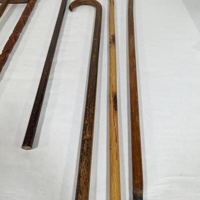 Collection of Wooden Walking Sticks & Mallet