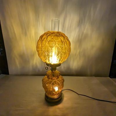 Vintage Amber 3 Way Lamp