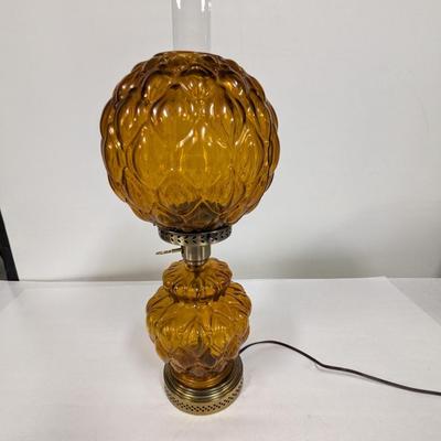 Vintage Amber 3 Way Lamp