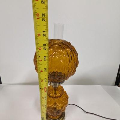 Vintage Amber 3 Way Lamp