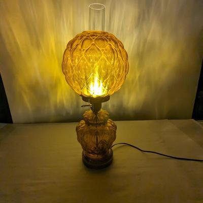Vintage Amber 3 Way Lamp