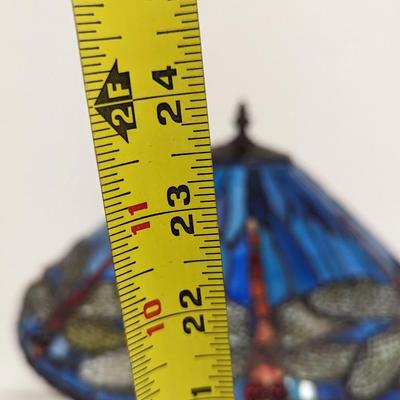 Tiffany Style Stained Glass Dragonfly Table Lamp