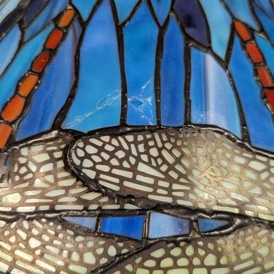 Tiffany Style Stained Glass Dragonfly Table Lamp