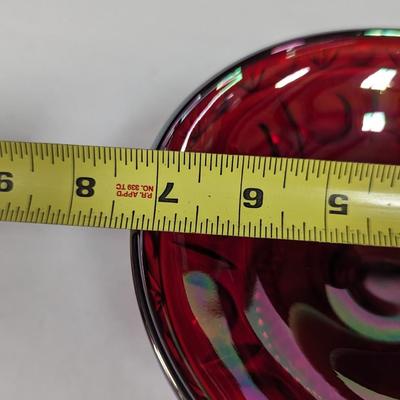 Fenton Carnival Glass Dish Hand Painted & Signed