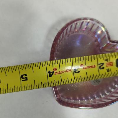 Fenton Pink Heart Shaped Trinket Box