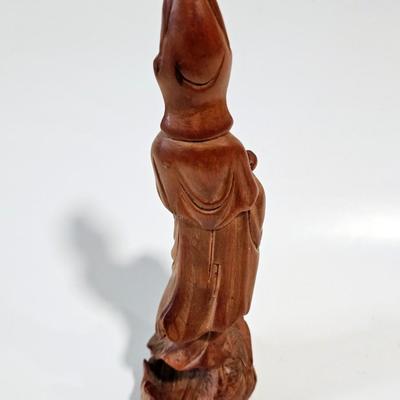 Vintage Chinese Wood Figure, Quan Yin in Wood