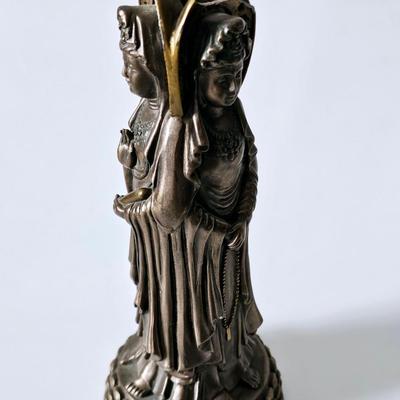 New Bodhisattva Three Sided Kuan Yin Buddha Goddess Love Mercy Compassion Figurine