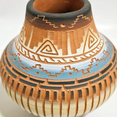Southwest Native American Pottery, Etchware of significant size handcrafted and signed