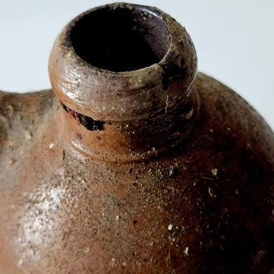 Salt Glazed Beer or Pottery Jug, 19th c antique