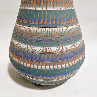 Hand Etched Navajo Pottery Vase