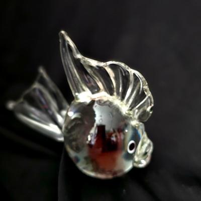 Hand Blown Vintage Glass Fish Clear