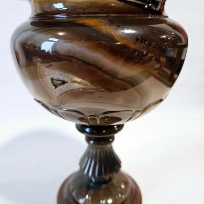 Brown agate stone chalice - Pedestal stone