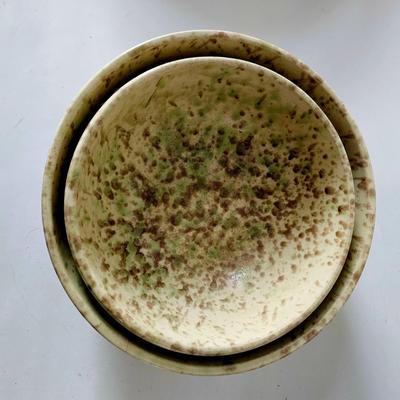 Set of two Antique Spongeware Bowls, likely Japanese 19th century