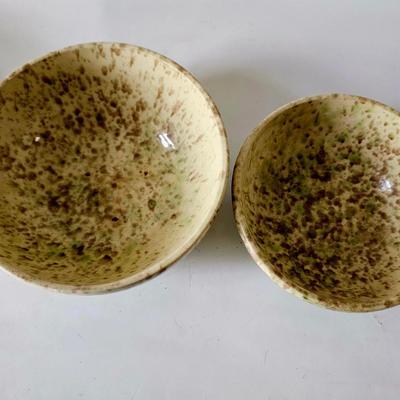 Set of two Antique Spongeware Bowls, likely Japanese 19th century