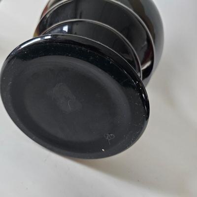 Vintage Black Amethyst Glass Vase