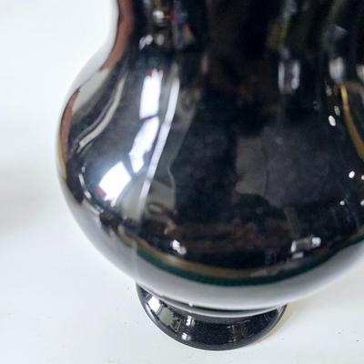 Vintage Black Amethyst Glass Vase