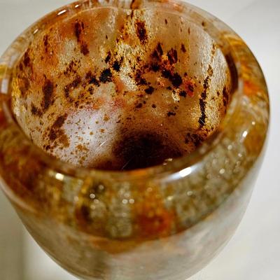Mid Century Modern Gold Flecked Toso Style Submerso Vase