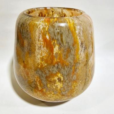 Mid Century Modern Gold Flecked Toso Style Submerso Vase