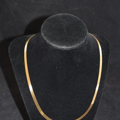 10K Gold Wide Herringbone Necklace 19.75