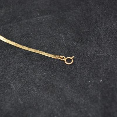 14K Gold Herringbone Bracelet 7