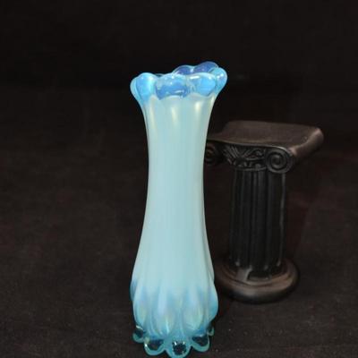 Small Vintage Slung Glass Bud Vase 5.25