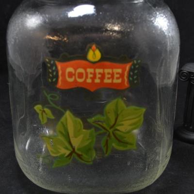 Charming Vintage Coffee Jar w/ Lid 8.5