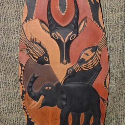Hand Carved African Wood Shield 40