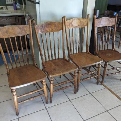 Set of 4 Vintage Oak Kitchen Chairs