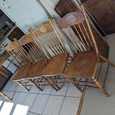 Set of 4 Vintage Oak Kitchen Chairs