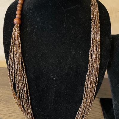 Wood bead necklaces