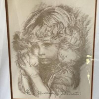 Original Vintage TENDERNESS by Judie Martin Signed Limited Edition 105/300 Lithograph w/COA as Pictured.