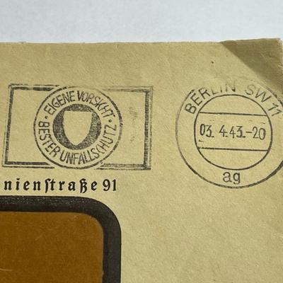 Vintage World War II German Envelope Empty in Good Preowned Condition.