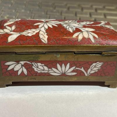 Vintage Asian Cloisonne Mini Trinket Box in Good Preowned Condition as Pictured.