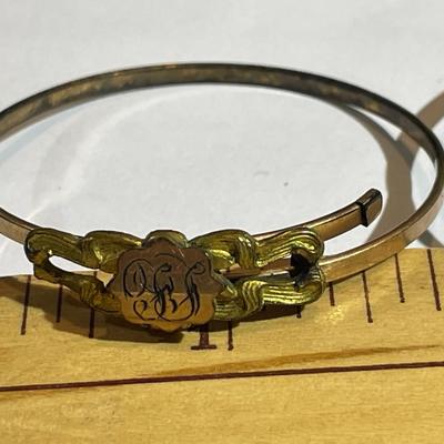 2-Antique Dainty Victorian Era Adjustable Baby/Young Adult Bangle Bracelets both are Monogrammed as Pic'd.
