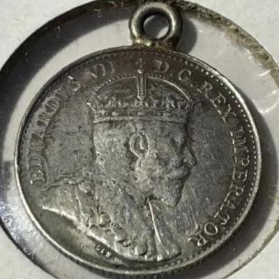 Vintage Early British Silver 3-Pence Love Token as Pictured. (Size Smaller than a Dime).