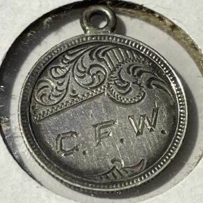 Vintage Early British Silver 3-Pence Love Token as Pictured. (Size Smaller than a Dime).