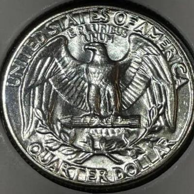 1954-P CHOICE UNCIRCULATED CONDITION WASHINGTON SILVER QUARTER AS PICTURED.
