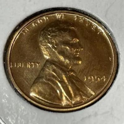 1954 Choice Proof Red Condition Lincoln Cent in a 2 x 2 Coin Holder.