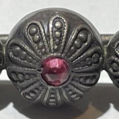 Antique .800 Silver Hand Made Pin/Brooch Preowned from an Estate in VG Toned Condition.