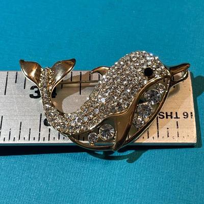 Vintage Gorgeous Crystal Dolphin Pin/Brooch in VG Preowned Condition as Pictured.