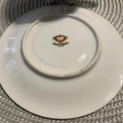 Vintage Royal Sealy China Japan â€œFRUITâ€ Three Footed Iridescent Lusterware Teacup and Saucer Set as Pic'd.