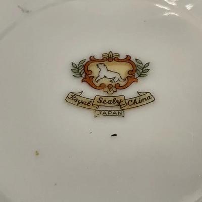 Vintage Royal Sealy China Japan â€œFLOWERSâ€ Three Footed Teacup and Saucer Set as Pic'd.