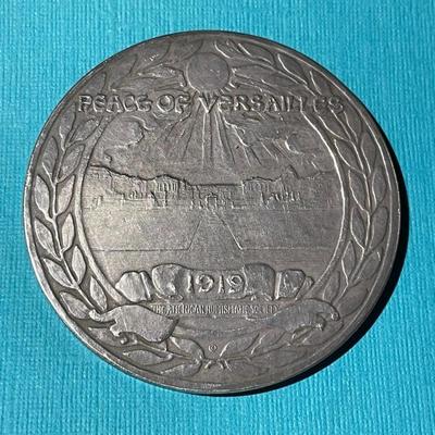 Very Rare 1919 Peace of Versailles American Numismatic Society WWI Silver Medal by Beach Only 113 Known & Struck in Silver