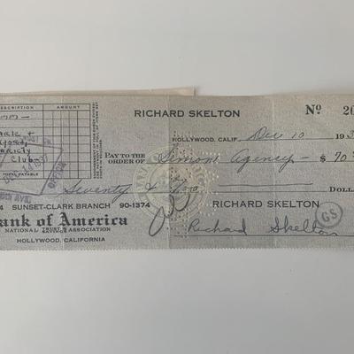 Red Skelton signed check