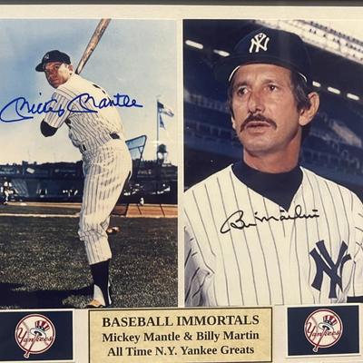 Mickey Mantle/ Billy Martin signed photo. CSC authenticated